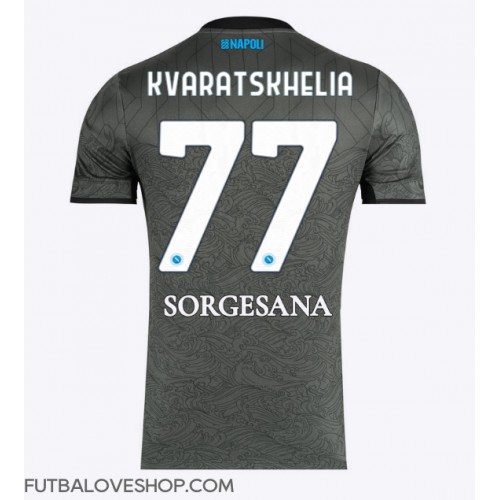 Dres SSC Napoli Khvicha Kvaratskhelia #77 Tretina 2024-25 Krátky Rukáv